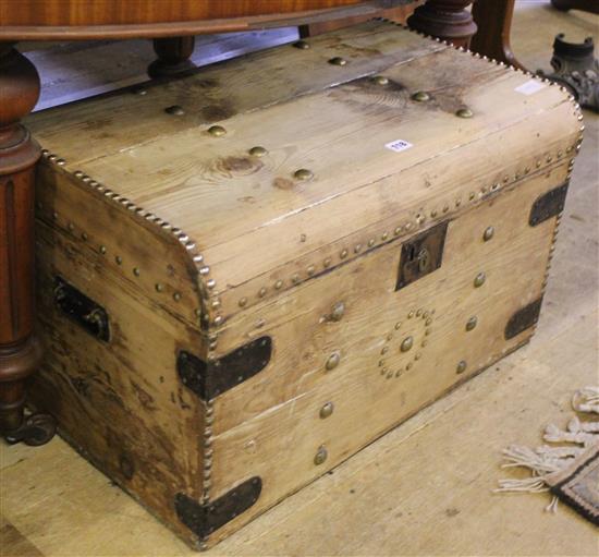 Small brass studded pine trunk